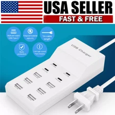 USB-C Fast Charger Hub 10-Port Multi-Device Wall Charging Station