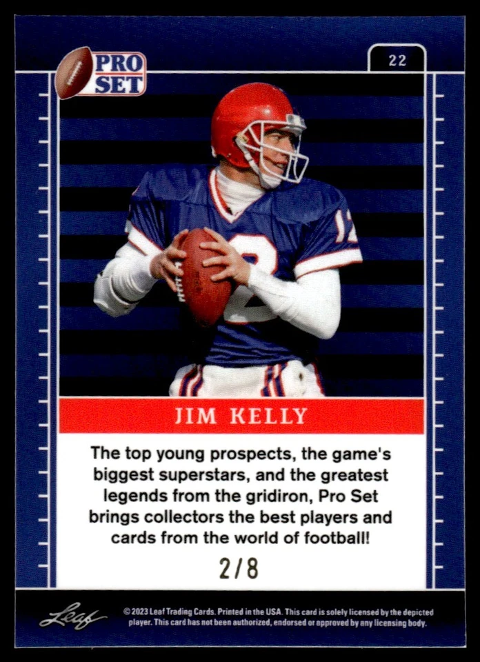 2023 Pro Set Metal Blue Mojo Jim Kelly 2/8 Bills #22 *Noles2148* - Image 2 of 2