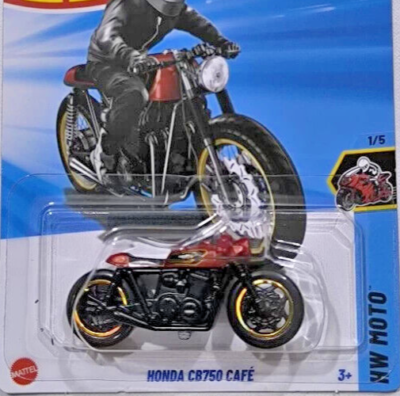Hot Wheels 2025 Case P - Honda CB750 Cafe Moto En édition Limitée, Bleu, 1:64, Neuve Avec Protecteur
