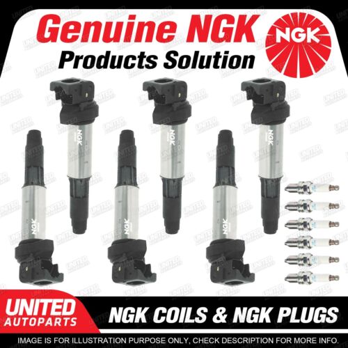 NGK 6 Spark Plugs+6 Igniton Coils for BMW 3 5 7 Series E46 Z4 E85 X3 E83 X5 E53 - Picture 1 of 2
