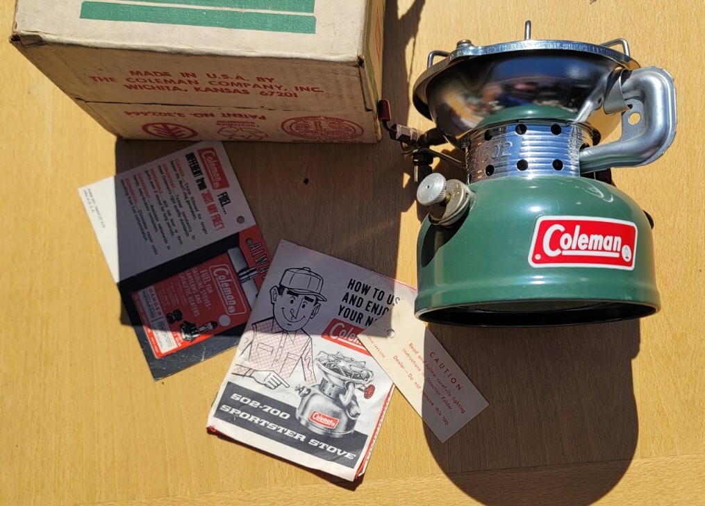 Vintage Coleman 502-700 Single Burner Camp Gas Stove 6/73 Exct w 