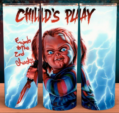 Chucky Child's Play Horror Lightning Cup Mug Tumbler 20oz with lid and straw