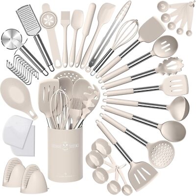 Silicone Kitchen Cooking Utensil Set, 43 pcs Spatula Set