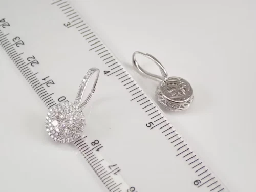 2Ct Lab Created Diamond Round Drop & Dangle Earrings 14K White Gold Plated - Image 4 of 4