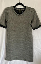 LOFT Outlet Lounge Dress Gray With Zip Back Short Sleeve Women's Size Small