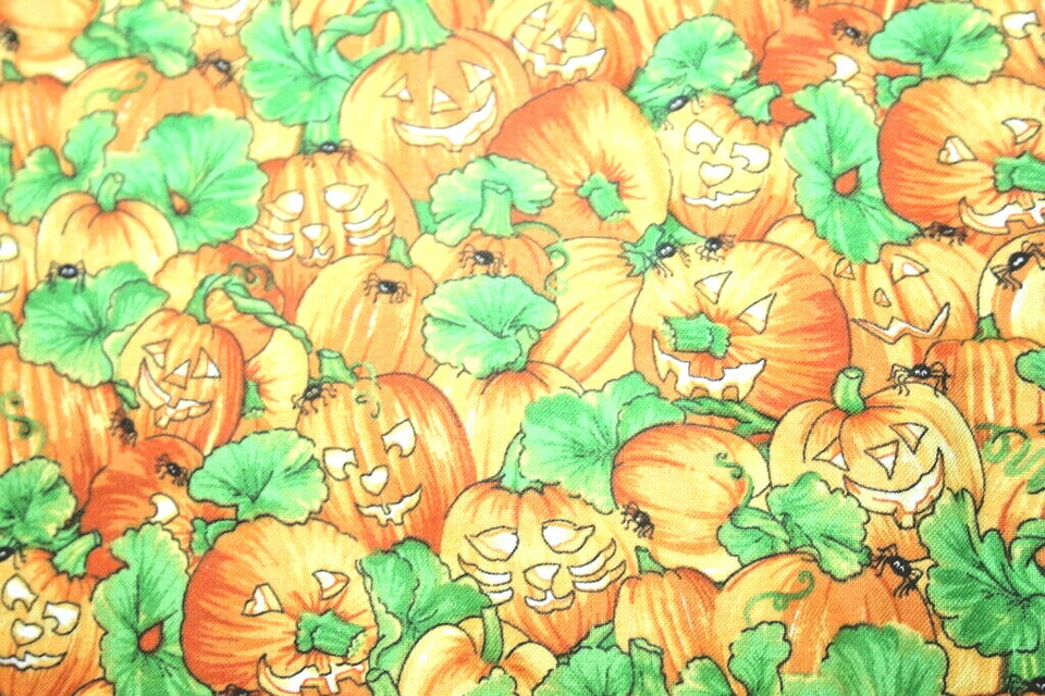 GRINNING PUMPKIN PATCH -  100% COTTON FABRIC - Image 2 of 3