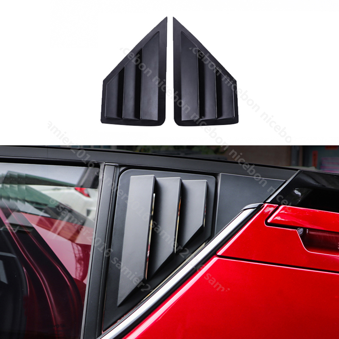 Rear Quarter Panel Window Side Louvers Vent trim For toyota C-HR CHR | eBay