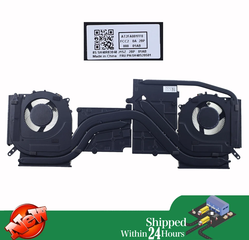 Laptop CPU Heat sink Fan for Lenovo Legion 5 Pro 16IAH7 5H40S20502 5H40S20501 - Image 2 of 2