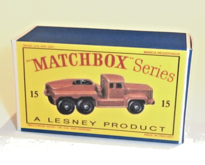 Matchbox Lesney No 15  Rotinoff Atlantic Tractor Repro Empty Box D style