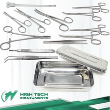 Set of 13 Pcs Basic Minor Surgery Kit Stainless Steel Box Surgical Instruments