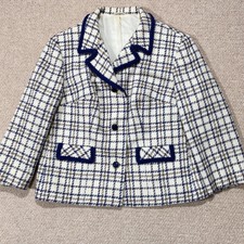 Vintage Designer Tweed Jacket Womens 12 14 Medium Loden Frey Munchen Blazer