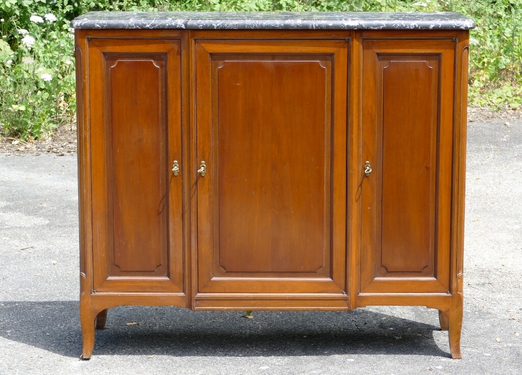 Buffet deux-portes - Acajou Et Marbre Vert - Fin XIXe S