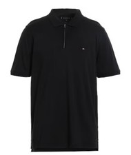 Image of TOMMY HILFIGER 1/4 Zip Black Polo Size Large New GENUINE RRP £95 #L3