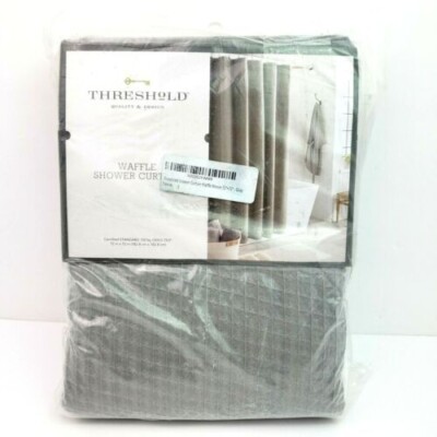 Threshold Waffle Shower Curtain 72 x 72 inches, Gray(134)