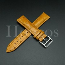 22MM L/Brown Leather Alligator Watch Strap Fits Blancpain X Swatch Pacific Ocean