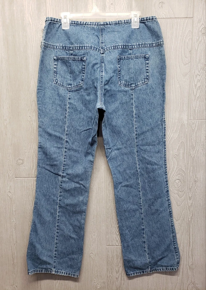 Pantalones de mezclilla rectos azules 18 vintage Newport News Jeanology para mujer 34x30 Plus Foto 2 de 4