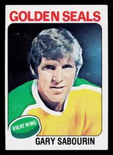 1975-76 TOPPS HOCKEY Card #299 - GARY SABOURIN, California Golden Seals - VG/OC