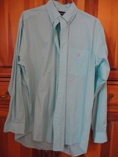 Men's Polo Ralph Lauren Light Blue Large Striped Long Sleeve Shirt