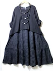 Moonshine dress A-line size 46 48 50 lagenlook size 1 black dots