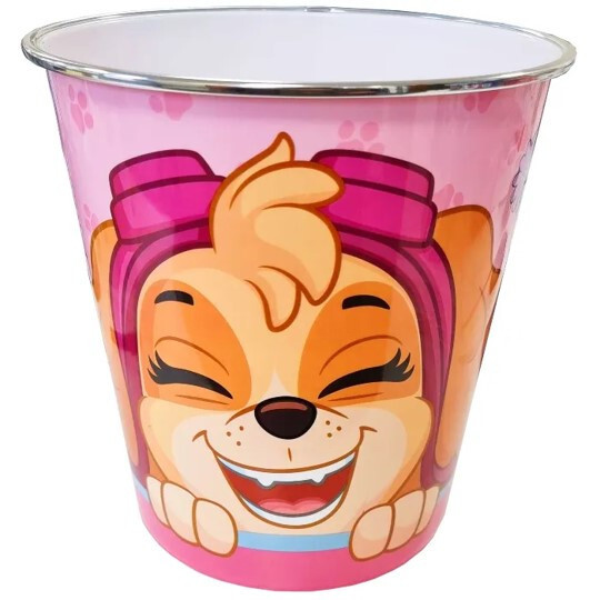 Paw Patrol Waste Paper Bin Skye Everest Kids Childrens Bedroom Pink Desk