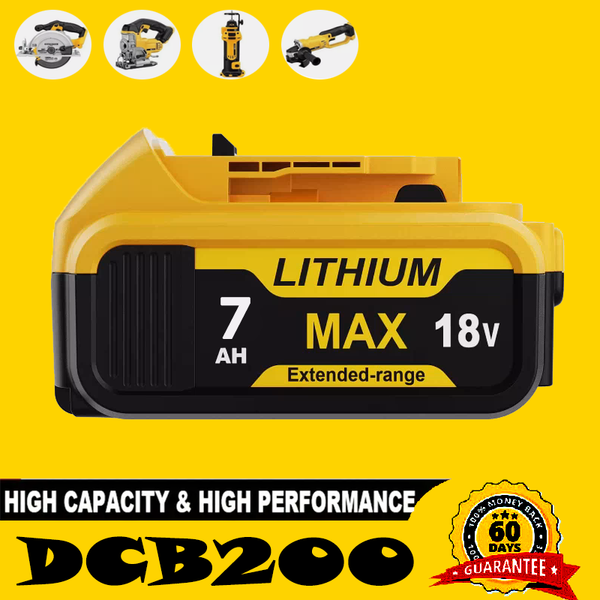 Akku 18V 7,0 Ah Xr Li-Ion Batterie DCB182 FüR Dewalt DCB205-2 DCB184 DCB200-2 1X-image
