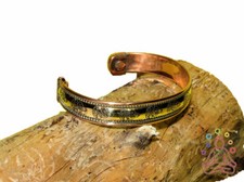 Bracelet Magnétique Cuivre Et Acier Inoxydable Doré - Relaxation Et Minceur - Taille Ajustable
