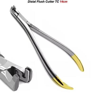 MEDSPO Orthodontic Distal End Cutter TC Flush Cut Dental Ligature Pliers Wire Hold 14cm