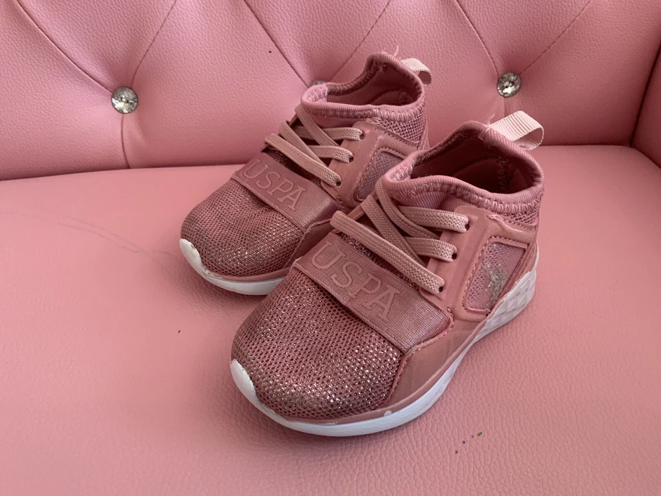 US Polo ASSn Bebé Niña Zapatillas Zapatos Talla 5 C Color Como Un Niño Pequeño Rosa Foto 2 de 4