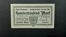 Rupertus 337.3b Emergency Note City of Waldshut 100000 Mark 16.8.1923 Plate Error