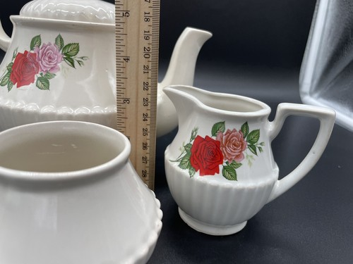 Northland Tea Pot Set Floral with Creamer And Sugar Bowl Japan 3 Pieces Vintage - Picture 14 of 14