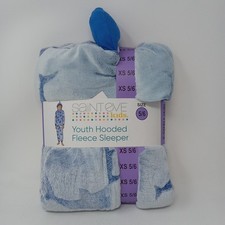 Saint Eve-Blue Shark XS-Small 5/6 Youth Hooded Fleece Flame Resistant Sleeper