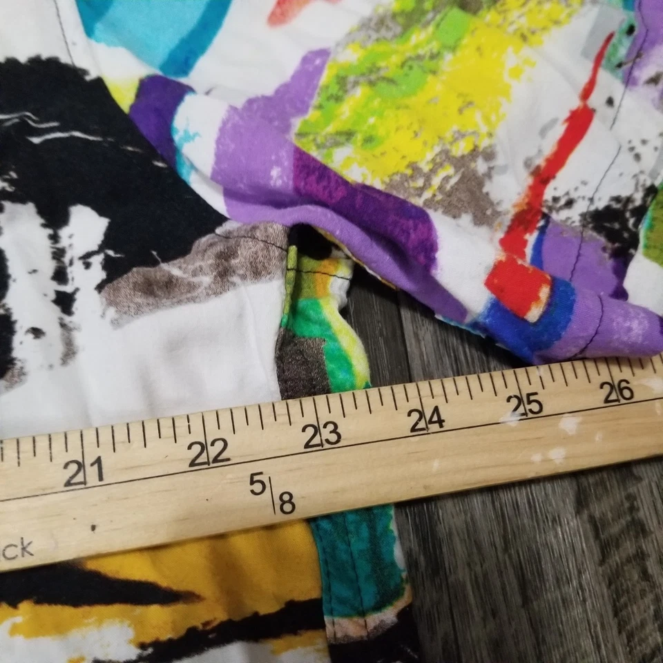 Vintage Jams World Shirt Mens Large Multicolor Abstract Art Print Hawaiian Rayon - Image 3 of 4