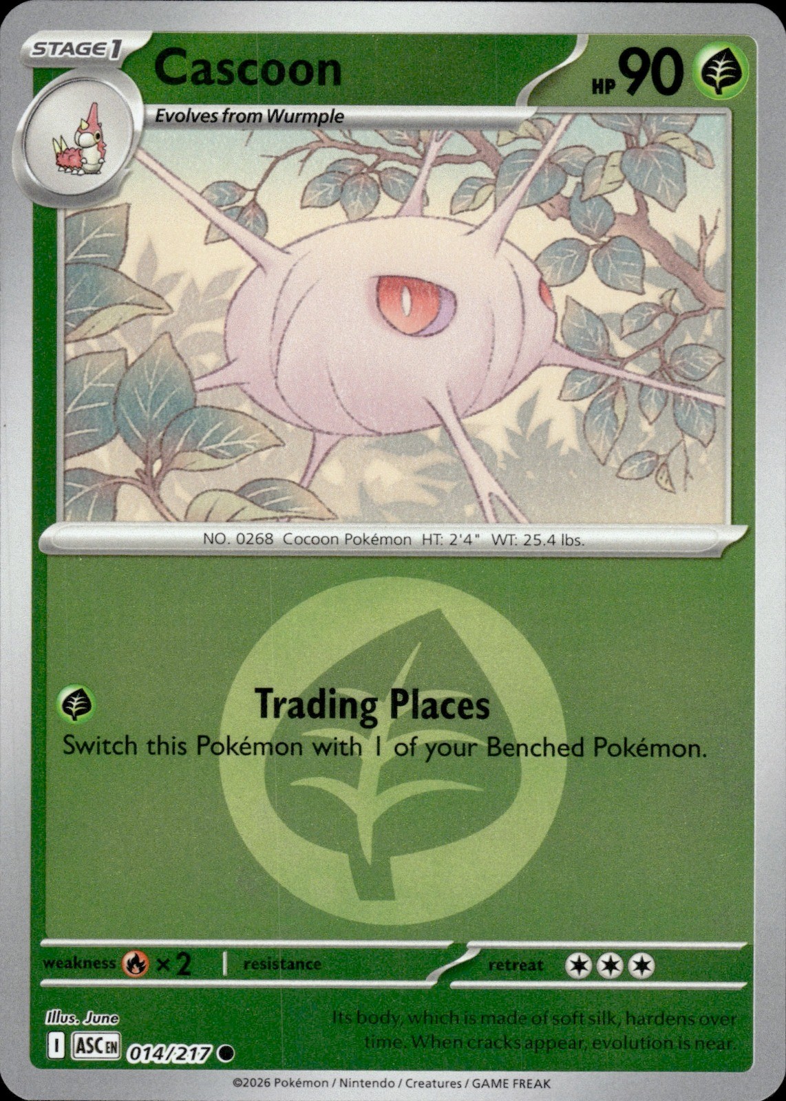 Cascoon (Energy Pattern)| 14 | Pokemon | Ascended Heroes | Reverse | BOGO 50%