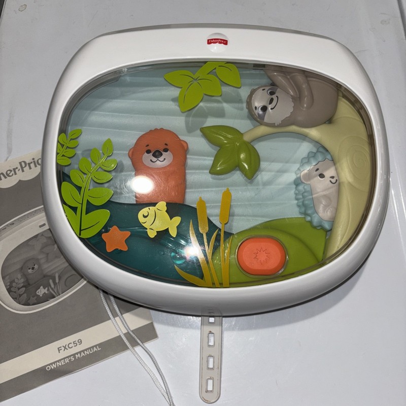 Fisher Price Settle & Sleep Projection Soother Crib TV Otter Sloth Jungle WORKS