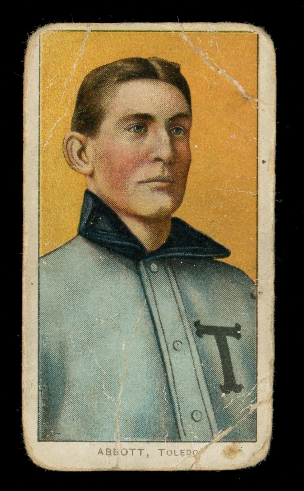 T206 Piedmont 350 Fred Abbott Toledo Mud Hens Card PR Creased - Marked (66171)