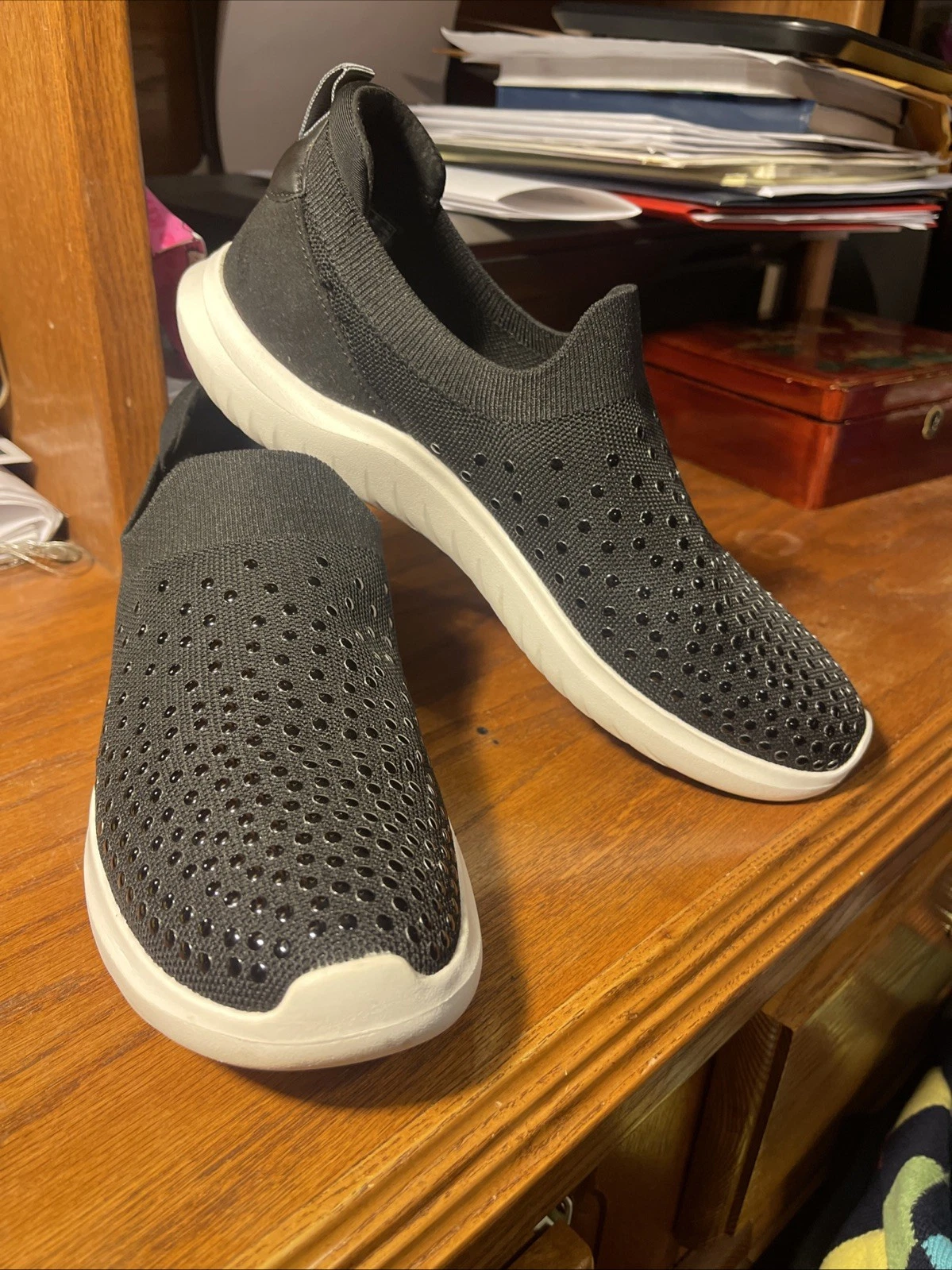 Scarpe basse Clarks Cloudsteppers donna nere leggere taglia 9 5