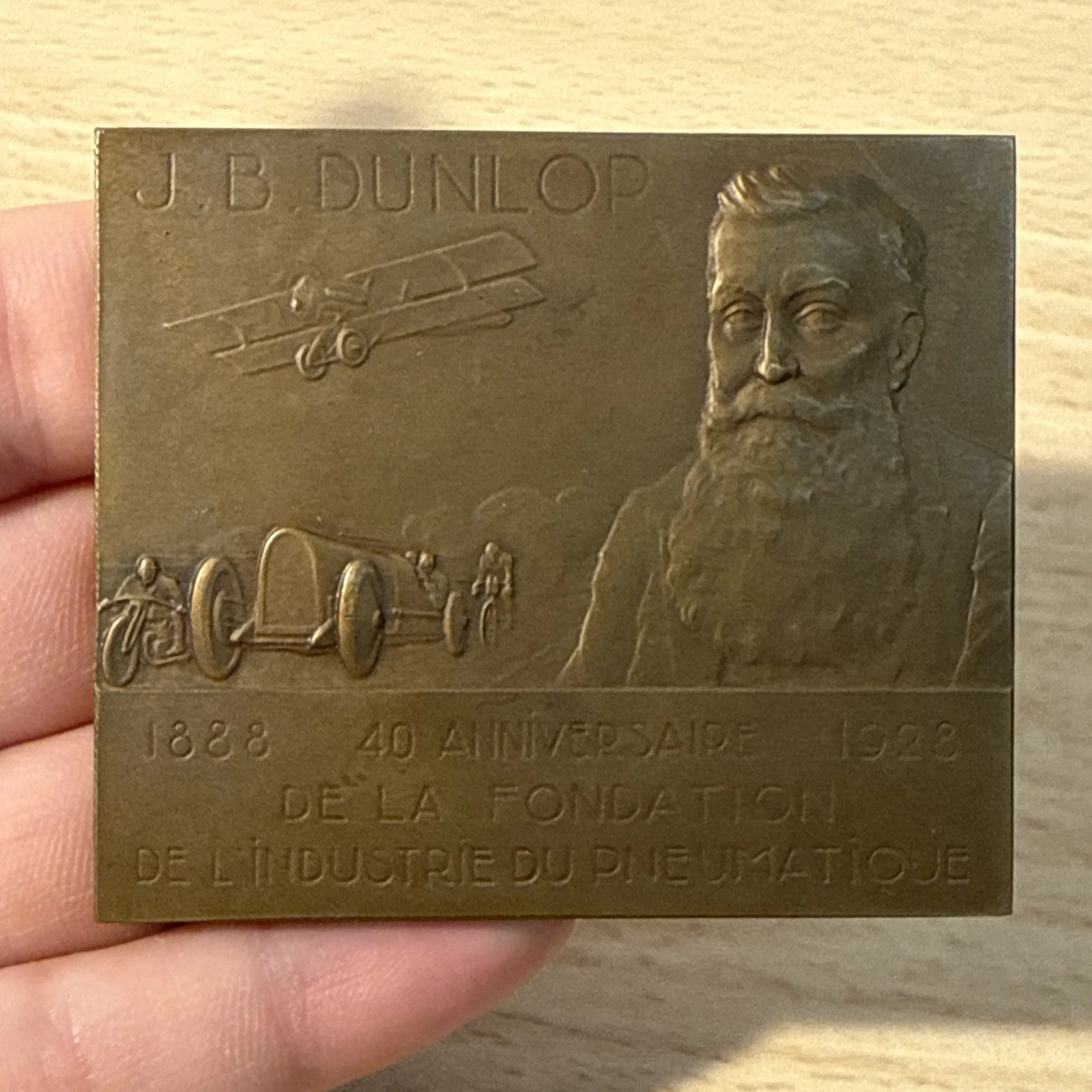 Médaille Dunlop 1888 1928 Avec Sa Boîte En Bronze