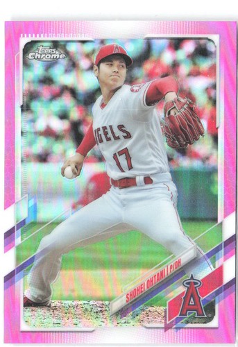 Shohei Ohtani Topps Chrome - Pink Refractor 159 2021 Los Angeles Angels