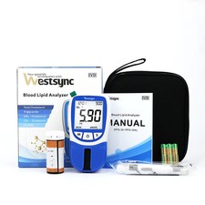 5-in-1 Blood Lipid Cholesterol Tester Home Use Monitor with 10 Test Strips Kit.1