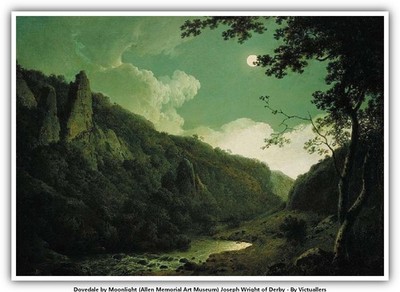 Dovedale by Moonlight (Allen Memorial Art Museum) Joseph Wright of Derby