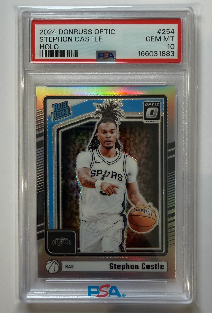 2024-25 Donruss Optic STEPHEN CASTLE RC Holo Prizm Rated Rookie #254 PSA 10 GEM