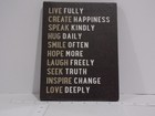 Live Fully Inspire Change Wall Art Sign – Motivational Canvas Decor – Used