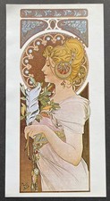 La Plume par Alphonse Mucha 1899 Reproduction de 1976