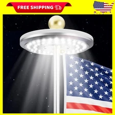Solar Powered Flag Pole Light 26 LED Auto Active Super Bright Waterproof New USA
