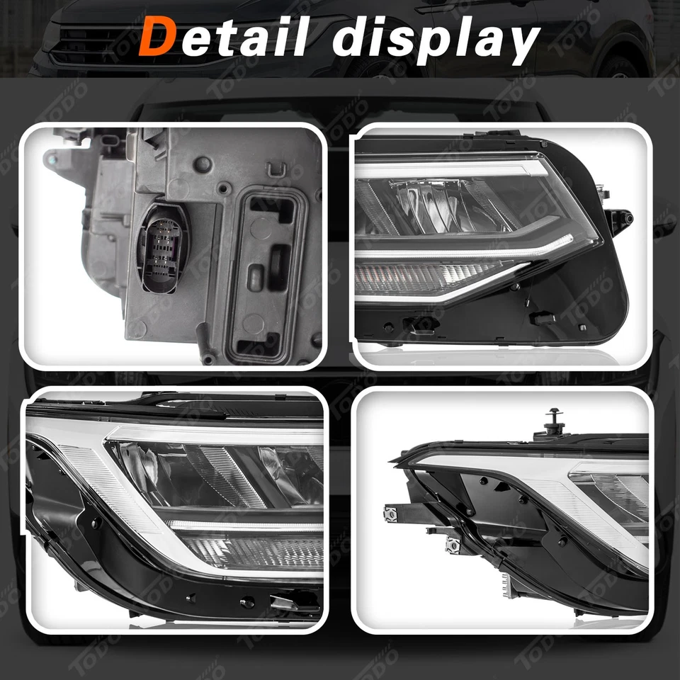 Right Side LED Headlight For 2022-2024 Volkswagen Tiguan S/SE W/O AFS 5NL941036A Foto 4 de 4