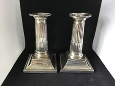 sterling silver corinthian candlesticks George Howson, Sheffield 1898 600g gross