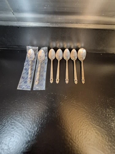 Royal danish international sterling Silver spoons Lot Of 7 Two New In Rapper