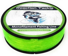 Reaction Tackle Monofilament Fishing Line- 10LB (1600 yards), Hi Vis Green 