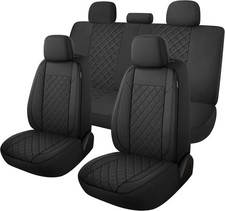 Breathable Car Seat Covers Full Set, Washable Seat Covers -Black- Full Set