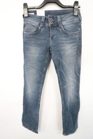 Pepe Jeans Damen Hose Denim Blau Gen Mid Waist Straight Gr.27/30 Neu